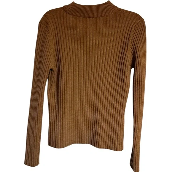 Bebe Rhinestone Logo Ribbed Long Sleeve Crewneck Y2K 90’s Sweater Top - Size L - Picture 2 of 7